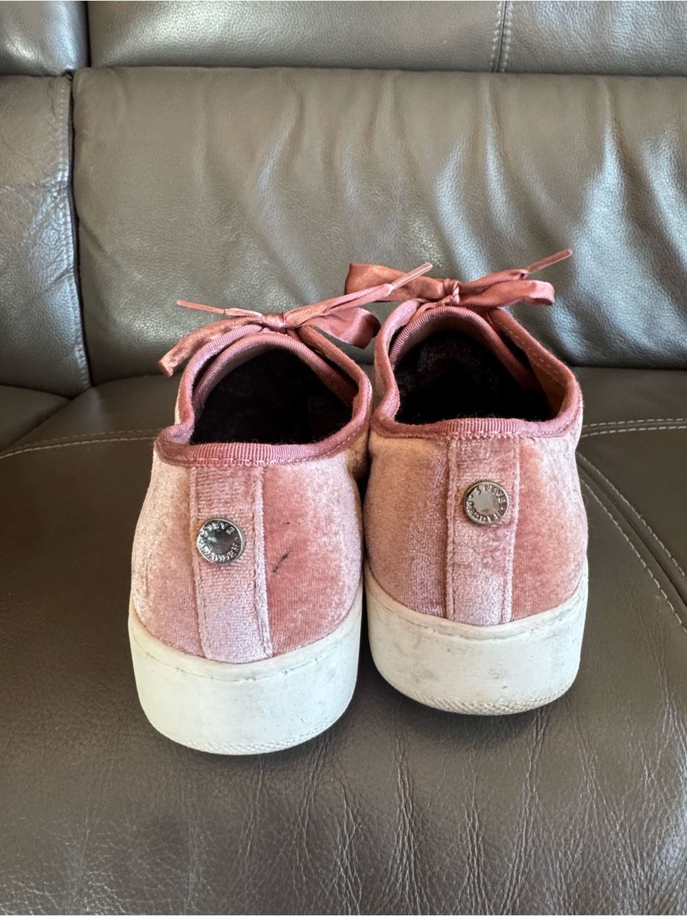Steve Madden Pink Velvet Platform Sneakers - Picture 11 of 16
